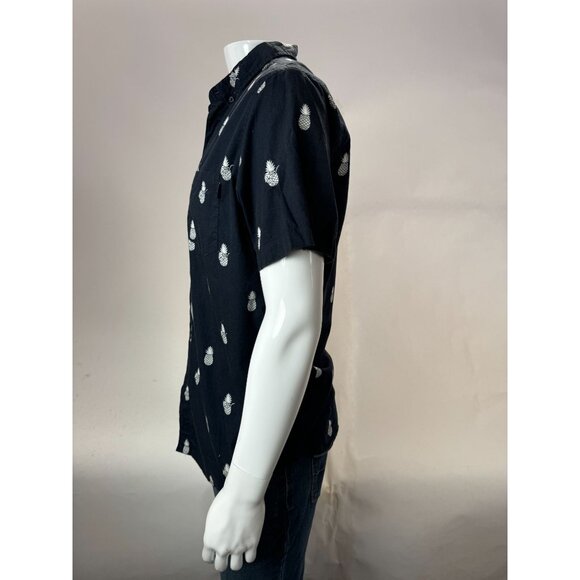 Mens Hawaiian Shirt By Molokai Surf Co. Pineapple Print Short Sleeve Button-Up L - Picture 6 of 16